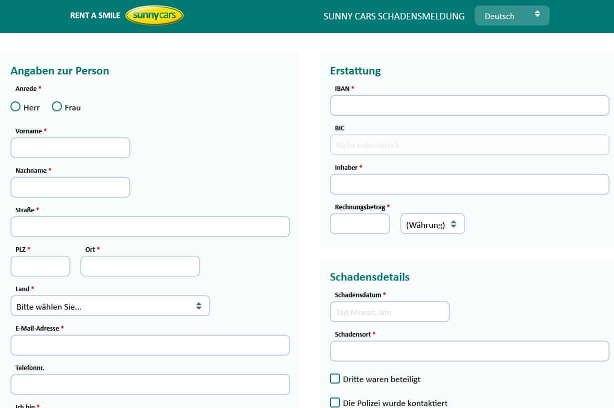 Erfahrungen Sunny Cars Rückerstattung Selbstbeteiligung in 2025
