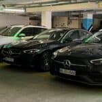 Europcar Fahrzeuge im Parkhaus